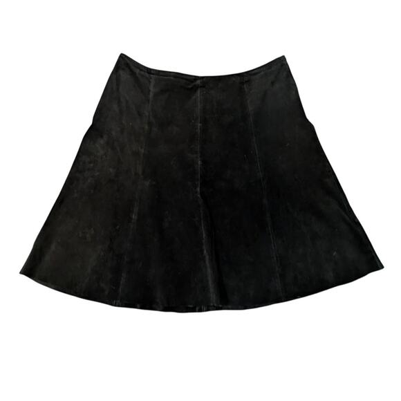 Daisy Fuentes Black Suede A-line Skirt Size 16 - Picture 1 of 7